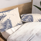 Blue Palm Leaves x Dry Brush Pillow Sham Gallery Image 2