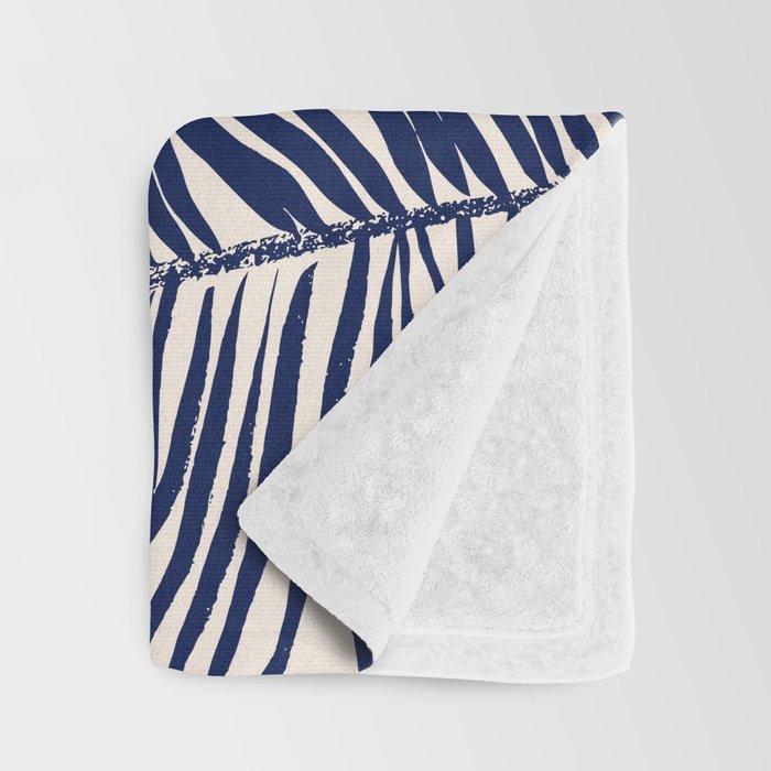 Blue Palm Leaves x Dry Brush Throw Blanket Gallery Image 3