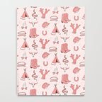 Cute Cowgirl Pattern, Cowboy Print in Blush Pink Notebook Gallery Image 4
