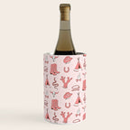 Cute Cowgirl Pattern, Cowboy Print in Blush Pink Wine Chiller Gallery Image 2