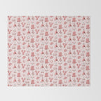 Cute Cowgirl Pattern, Cowboy Print in Blush Pink Throw Blanket Gallery Image 2