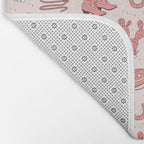 Cute Cowgirl Pattern, Cowboy Print in Blush Pink Bath Mat Gallery Image 2