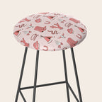 Cute Cowgirl Pattern, Cowboy Print in Blush Pink Stool Gallery Image 2