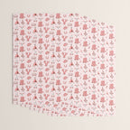 Cute Cowgirl Pattern, Cowboy Print in Blush Pink Wrapping Paper Gallery Image 3