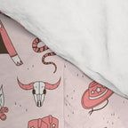 Cute Cowgirl Pattern, Cowboy Print in Blush Pink Comforter Gallery Image 4