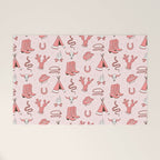 Cute Cowgirl Pattern, Cowboy Print in Blush Pink Welcome Mat Gallery Image 1