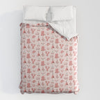 Cute Cowgirl Pattern, Cowboy Print in Blush Pink Comforter Gallery Image 6