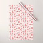 Cute Cowgirl Pattern, Cowboy Print in Blush Pink Wrapping Paper Gallery Image 1