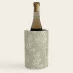 Botanical Cottage Floral Pattern in Muted Sage Wine Chiller Gallery Image 2