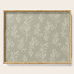 Botanical Cottage Floral Pattern in Muted Sage Serving Tray Gallery Image 1