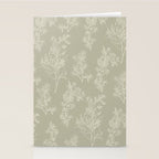 Botanical Cottage Floral Pattern in Muted Sage Stationery Card Gallery Image 2