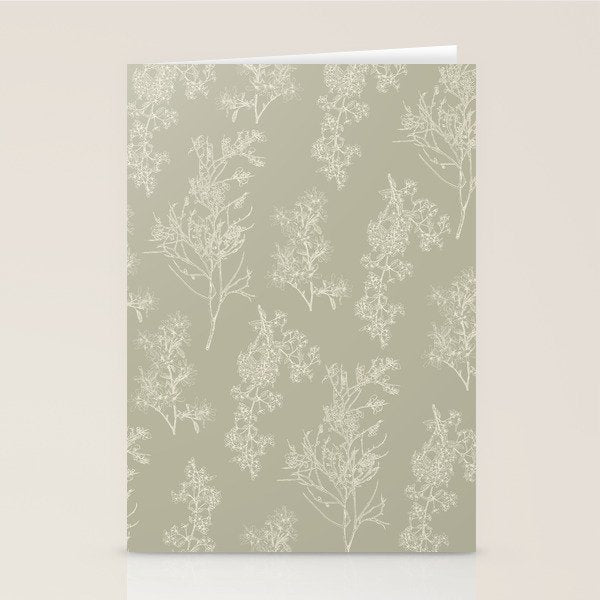 Botanical Cottage Floral Pattern in Muted Sage Stationery Card Gallery Image 2