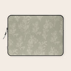 Botanical Cottage Floral Pattern in Muted Sage Laptop Sleeve Gallery Image 1