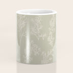 Botanical Cottage Floral Pattern in Muted Sage Coffee Mug Gallery Image 4