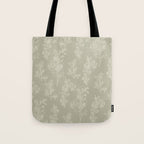 Botanical Cottage Floral Pattern in Muted Sage Tote Bag Gallery Image 1