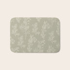 Botanical Cottage Floral Pattern in Muted Sage Bath Mat Gallery Image 1