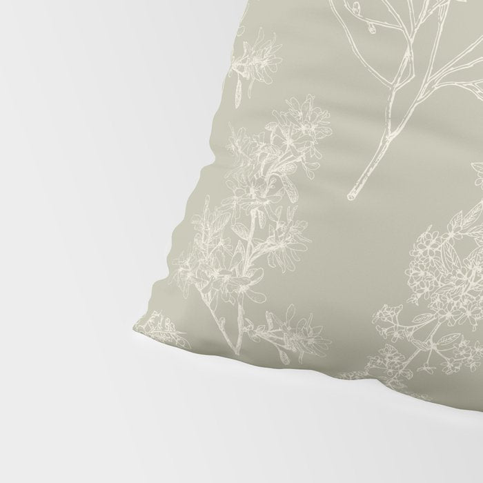 Botanical Cottage Floral Pattern in Muted Sage Pillow Sham Gallery Image 4