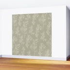 Botanical Cottage Floral Pattern in Muted Sage Wall Mural Gallery Image 2