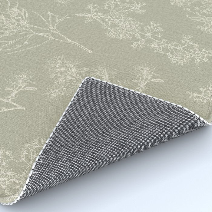 Botanical Cottage Floral Pattern in Muted Sage Rug Gallery Image 4