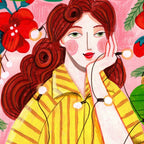 Midcentury Festive Christmas Woman Coffee Mug Gallery Image 2