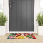 Midcentury Festive Christmas Woman Welcome Mat Gallery Image 3