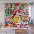 Midcentury Festive Christmas Woman Wall Mural Gallery Image 1