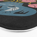 Pink Bouquet And Crane Vase Bath Mat Gallery Image 3