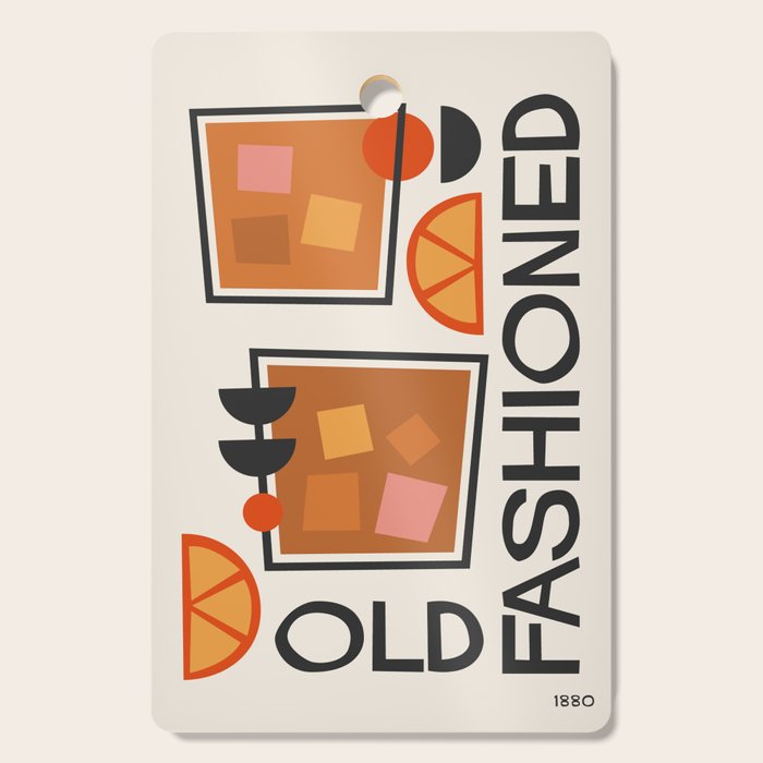 Cocktail Retro Old Fashioned Cutting Board Gallery Image 1