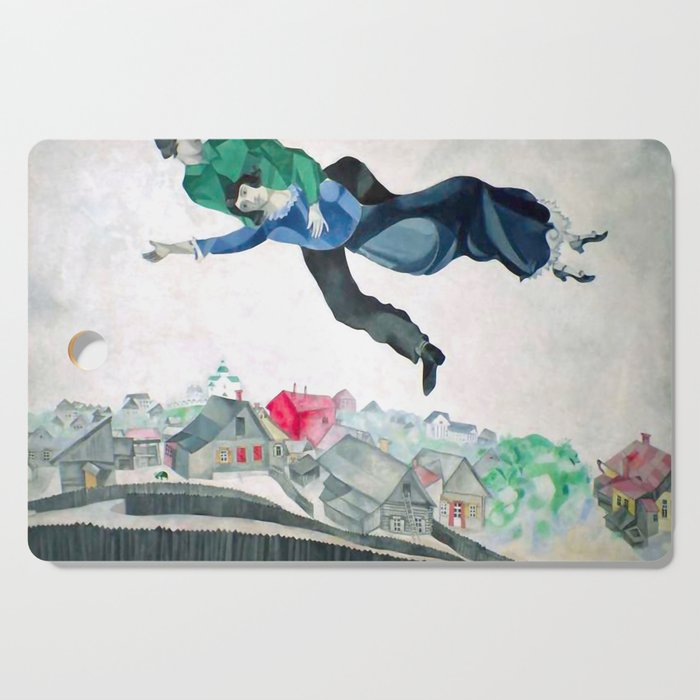 Over the Town by Marc Chagal ,marc chagall famous paintings Cutting Board Gallery Image 1