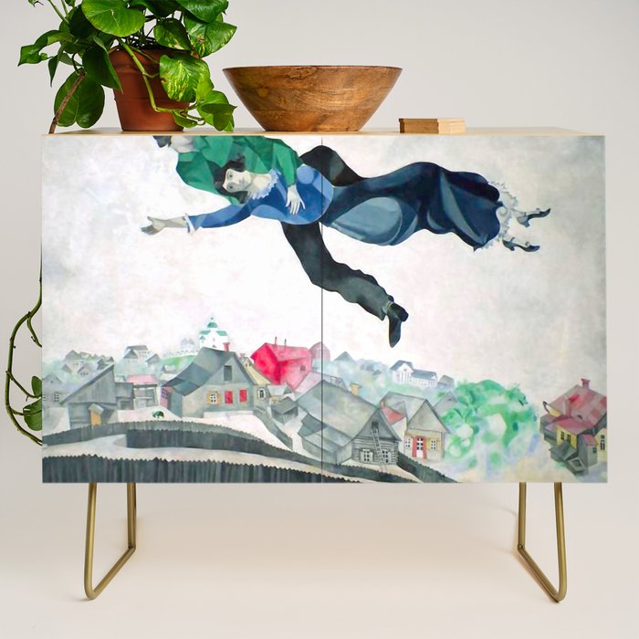 Over the Town by Marc Chagal ,marc chagall famous paintings Credenza Gallery Image 1