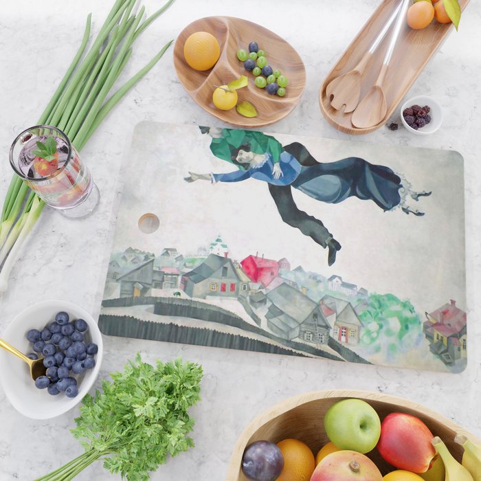 Over the Town by Marc Chagal ,marc chagall famous paintings Cutting Board Gallery Image 2