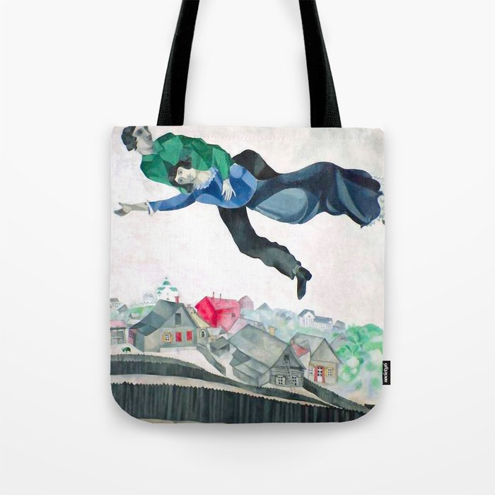 Over the Town by Marc Chagal ,marc chagall famous paintings Tote Bag Gallery Image 1