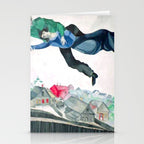 Over the Town by Marc Chagal ,marc chagall famous paintings Stationery Card Gallery Image 2