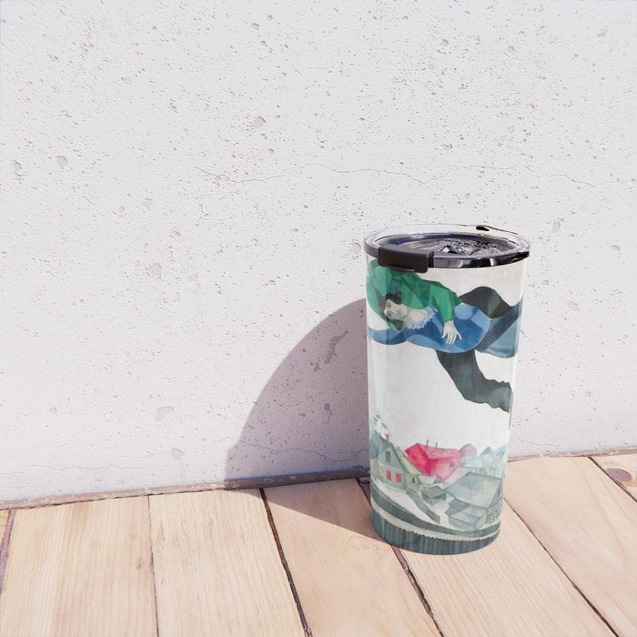 Over the Town by Marc Chagal ,marc chagall famous paintings Travel Mug Gallery Image 4