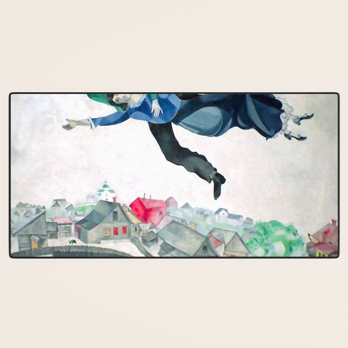 Over the Town by Marc Chagal ,marc chagall famous paintings Desk Mat Gallery Image 3