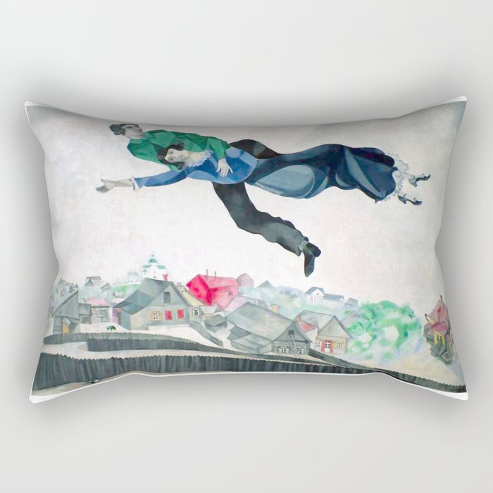 Over the Town by Marc Chagal ,marc chagall famous paintings Rectangular Pillow Gallery Image 2