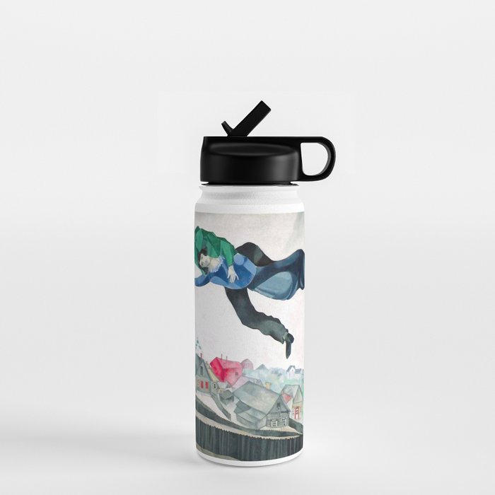 Over the Town by Marc Chagal ,marc chagall famous paintings Water Bottle Gallery Image 1