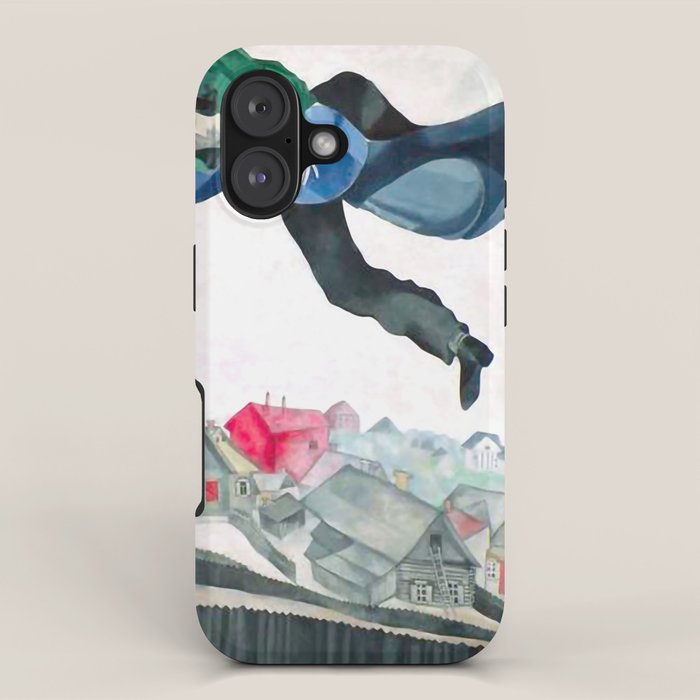 Over the Town by Marc Chagal ,marc chagall famous paintings iPhone Case Gallery Image 1