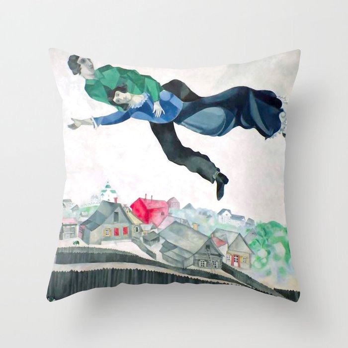 Over the Town by Marc Chagal ,marc chagall famous paintings Throw Pillow Gallery Image 6