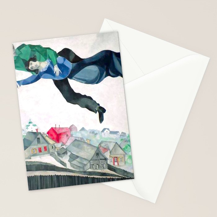 Over the Town by Marc Chagal ,marc chagall famous paintings Stationery Card Gallery Image 2