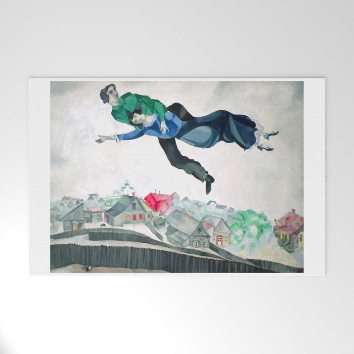 Over the Town by Marc Chagal ,marc chagall famous paintings Welcome Mat Gallery Image 1