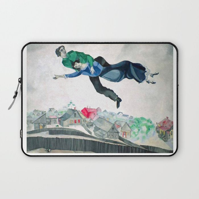Over the Town by Marc Chagal ,marc chagall famous paintings Laptop Sleeve Gallery Image 1