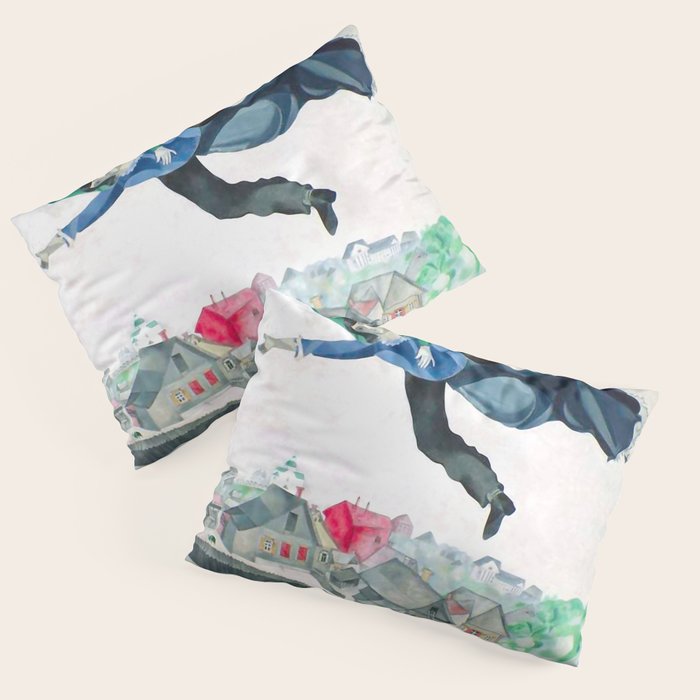 Over the Town by Marc Chagal ,marc chagall famous paintings Pillow Sham Gallery Image 1