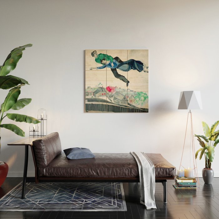 Over the Town by Marc Chagal ,marc chagall famous paintings Wood Wall Art Gallery Image 2