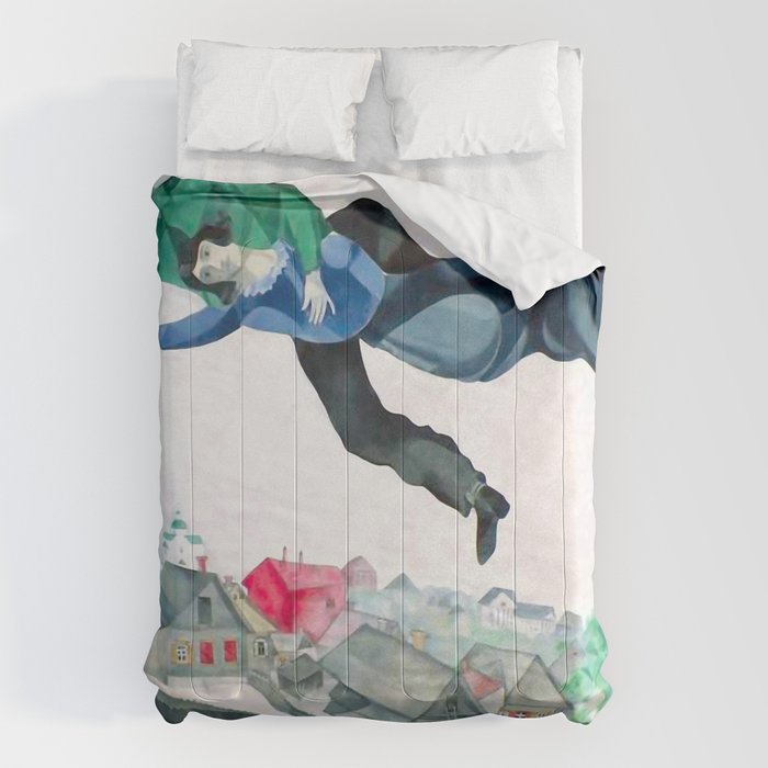 Over the Town by Marc Chagal ,marc chagall famous paintings Comforter Gallery Image 1
