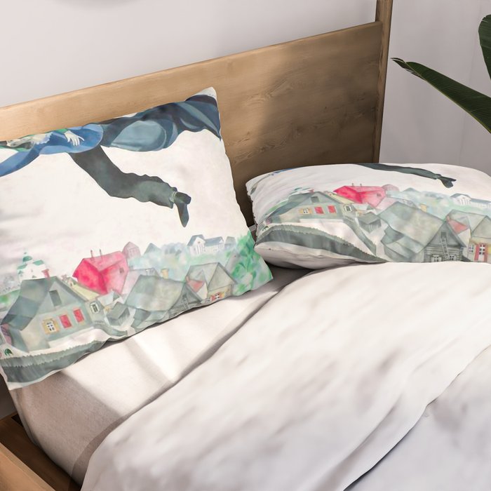 Over the Town by Marc Chagal ,marc chagall famous paintings Pillow Sham Gallery Image 2
