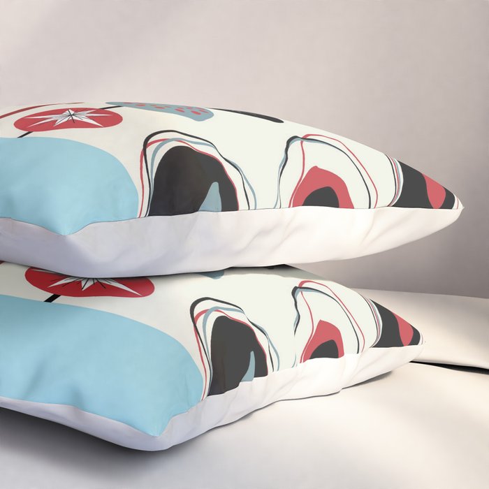 Mid-Century Modern Art Cats Pillow Sham Gallery Image 3