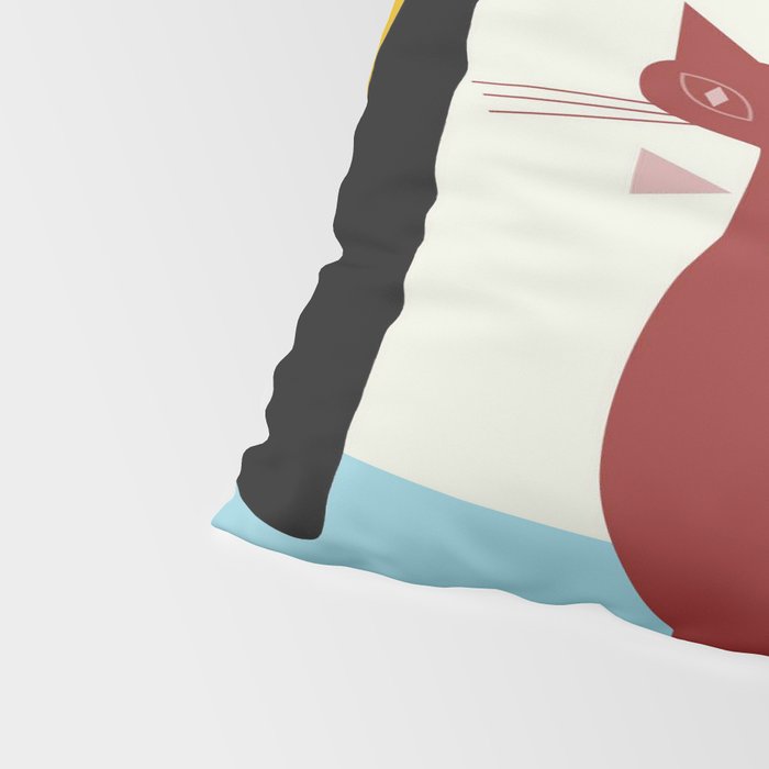 Mid-Century Modern Art Cats Pillow Sham Gallery Image 4