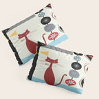 Mid-Century Modern Art Cats Pillow Sham Gallery Image 3