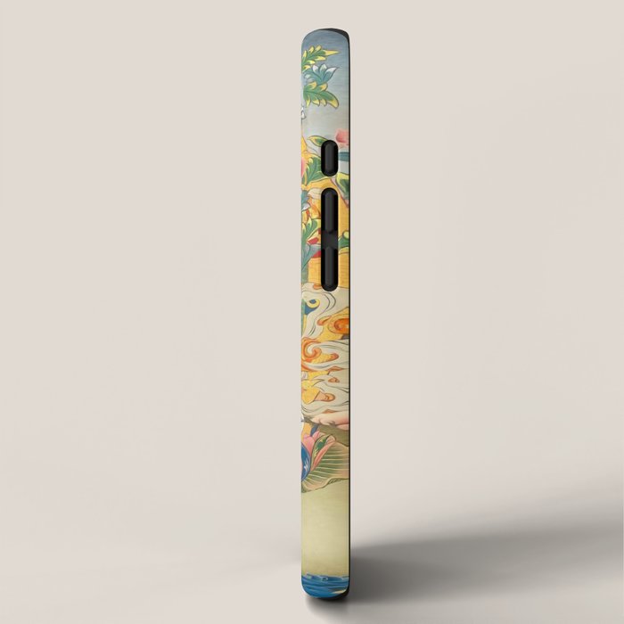 Green Tara On Lotus Throne - Buddhist Thangka iPhone Case Gallery Image 2